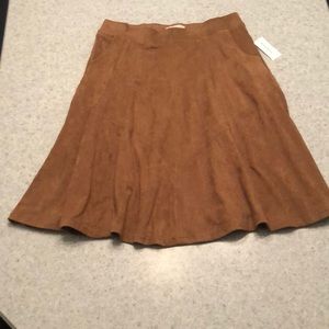 Vicuna micro suede pull on A line skirt 24”